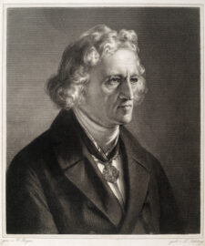 Jacob Grimm mit dem Orden »Pour le Mérite« | © Grimm Sammlung der Stadt Kassel Stahlstich zeigt Jacob Grimm mit dem Orden »Pour le Mérite«