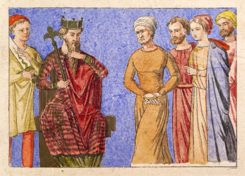 Illustration auf dem Titelblatt der Deutschen Rechtsalterthümer von Jacob Grimm Illustration auf dem Titelblatt der Deutschen Rechtsalterthümer von Jacob Grimm