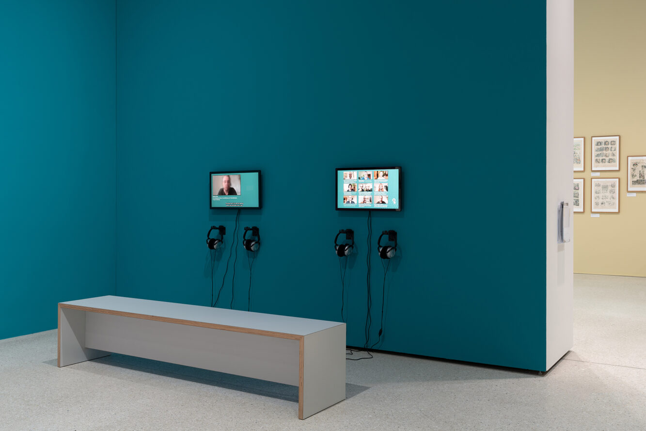 Ausstellung ICH, DAS TIER | Interviewstation | © GRIMMWELT Kassel, Foto Nicolas Wefers