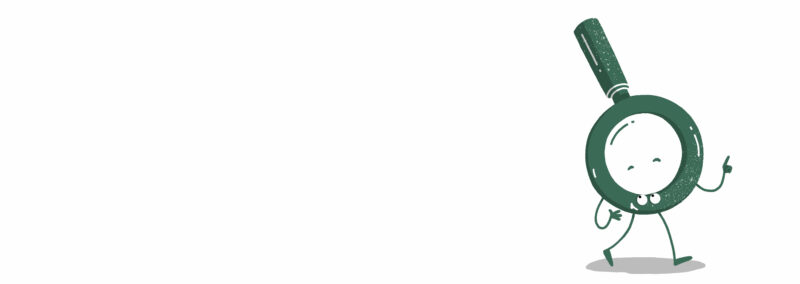 GRIMMIES | Lupe "Lupine" | Illustration: Katrin Nicklas Kindermotiv einer grünen Lupe mit Augen läuft davon.