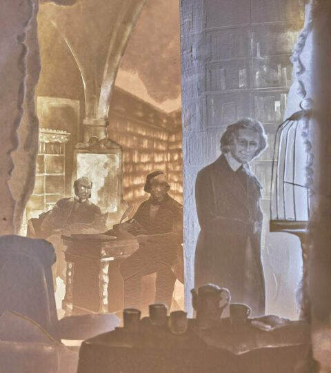 Dauerausstellung | Dioramen von Alexej Tchernyi | Foto: Nikolaus Frank Detail eines Dioramas von Alexej Tchernyi zeigt wie der Vorvertrag unterschrieben wird