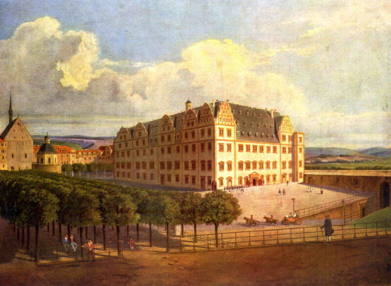 Das landgräfliche Residenzschloss zu Kassel | Unbekannt, um 1800 | © Wikimedia Commons Das Gemälde zeigt das landgraefliche Residenzschloss zu Kassel