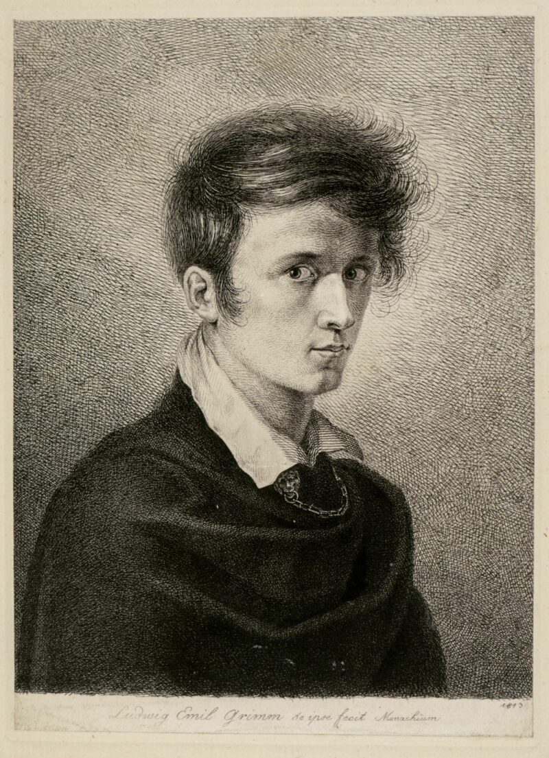 Self-portrait Ludwig Emil Grimm | Illustration: Ludwig Emil Grimm The self-portrait of the brother Ludwig Emil Grimm shows a young man with a daring hairstyle.